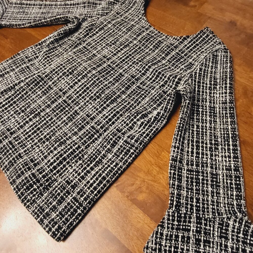 Talbots Perite ~ Sz SP ~ ¾ Flared Sleeve ~ Tweed Blouse ~ NWOT